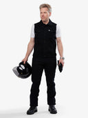 SA1NT Moto Denim Vest | Black - Saint USA
