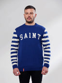 Retro Knit Crew | Blue Stripe - Saint USA