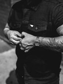 SA1NT Moto Denim Vest | Black - Saint USA