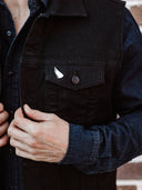 SA1NT Moto Denim Vest | Black - Saint USA