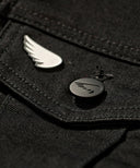 SA1NT Moto Denim Vest | Black - Saint USA