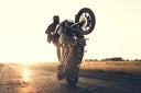 biker riding motorcycle jeans