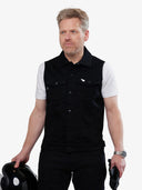 SA1NT Moto Denim Vest | Black