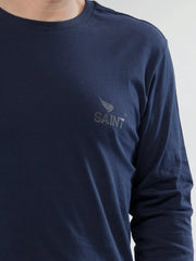 SA1NT Basic Long Sleeve Tee - Petrol Blue - Saint USA
