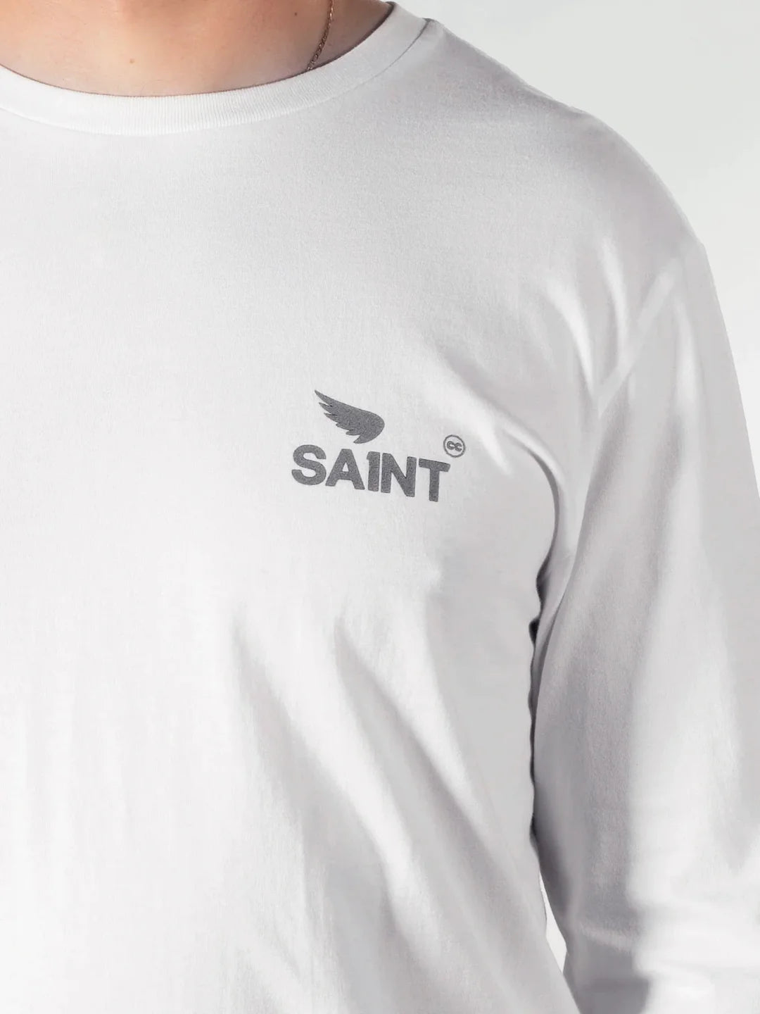 SA1NT Basic Long Sleeve Tee - White - Saint USA