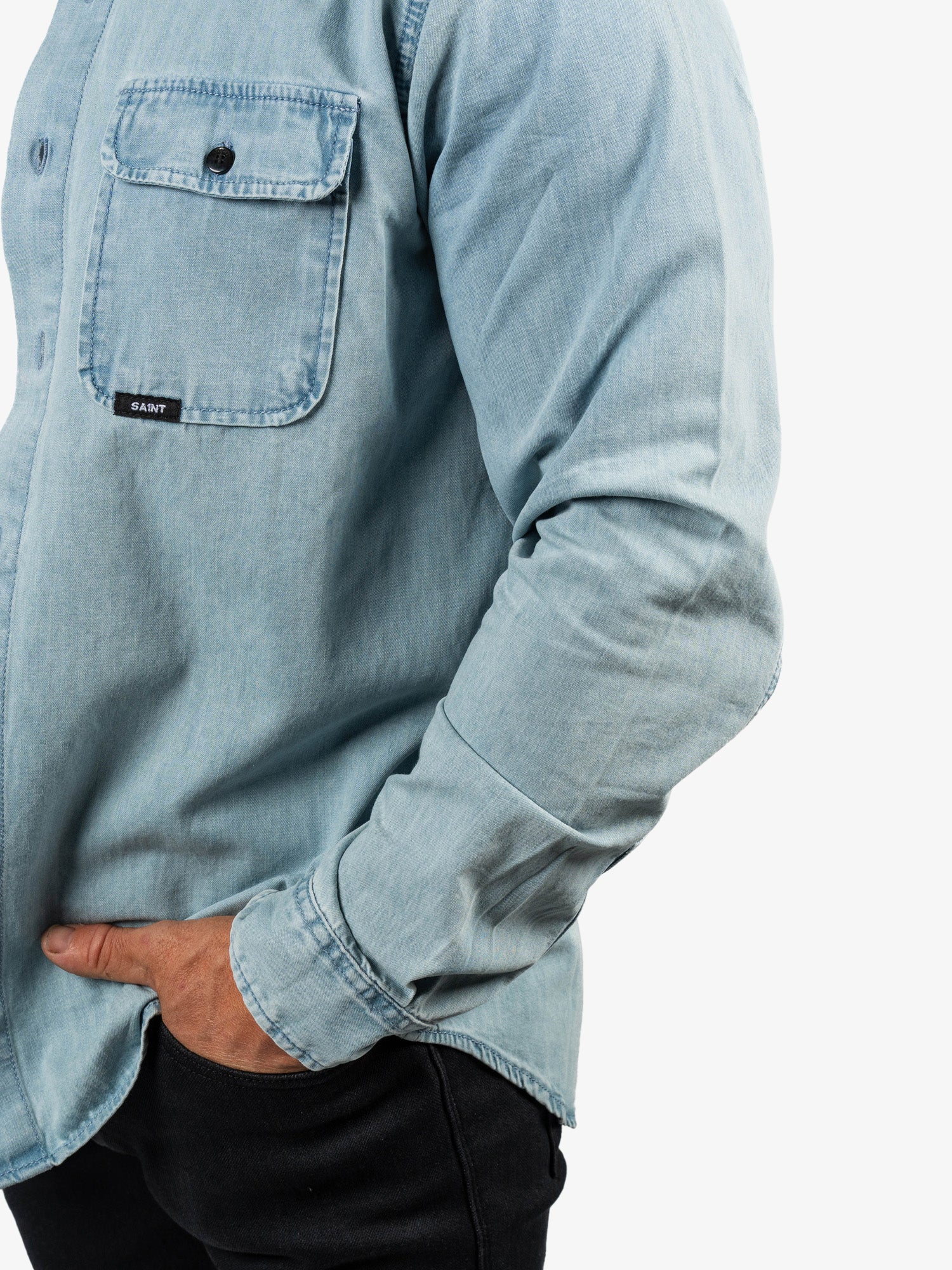 Bleached Denim Shirt – Saint USA