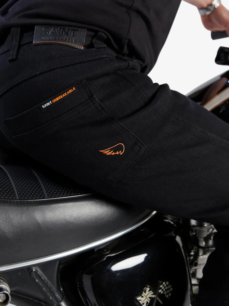 SAINT 4450 アンブレイカブル スリムパンツ Unbreakable Slim Denim Moto Jeans – Black, Non-Armored | Dyneema