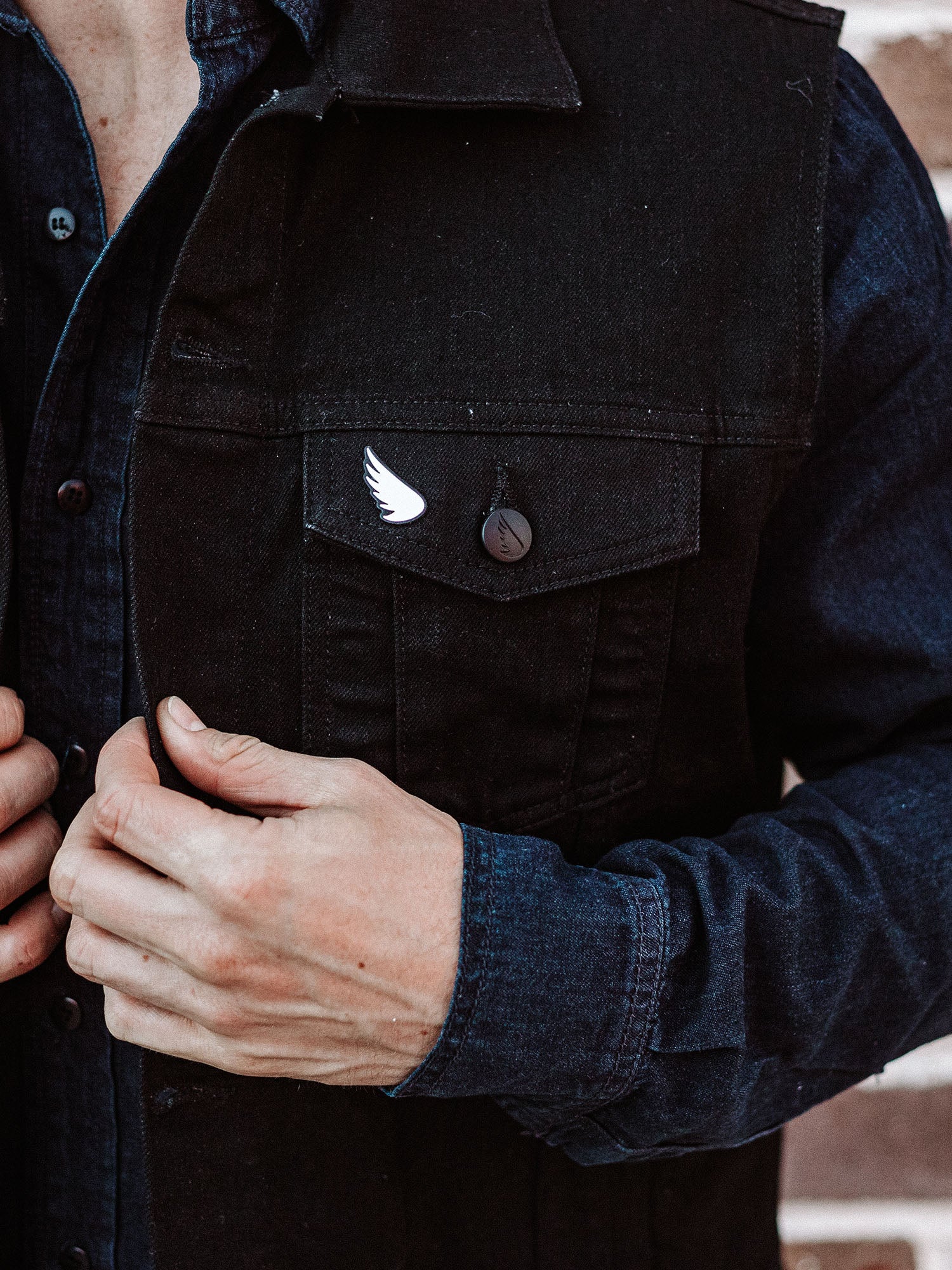 Moto Denim Vest - Black - Saint USA