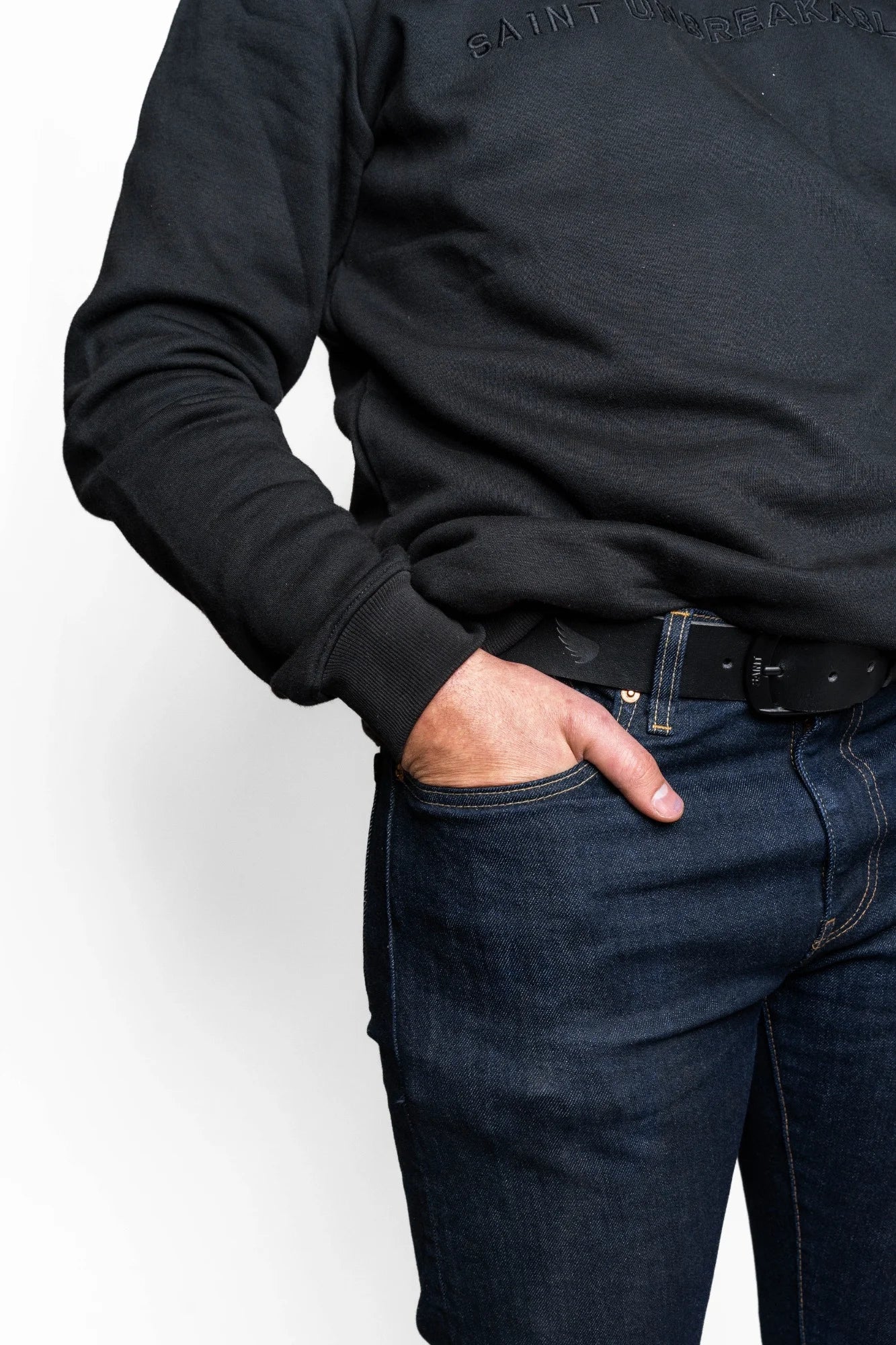 '- SA1NT Leather Belt - - Saint USA